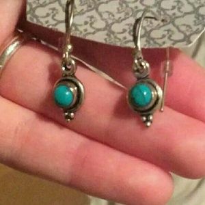 NWT Teal Marble Earrings